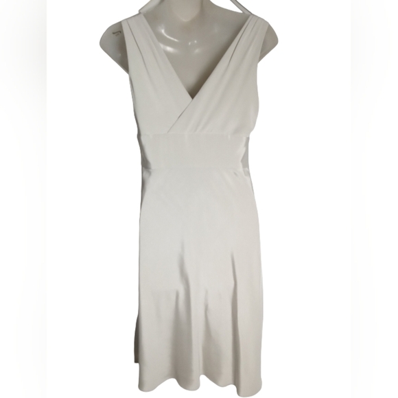 J. Crew Women's Silk Sleeveless White Empire Waist Cocktail Dress Zip Side 6P - Picture 7 of 7
